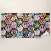 Multi Foto Collage Einfaches modernes Hexagon-Must Strandtuch (Vorderseite)