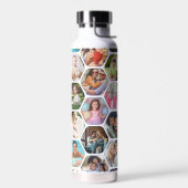 Multi Foto Collage Einfaches modernes Hexagon-Must Trinkflasche (Links)