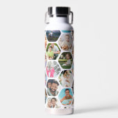 Multi Foto Collage Einfaches modernes Hexagon-Must Trinkflasche (Vorne)