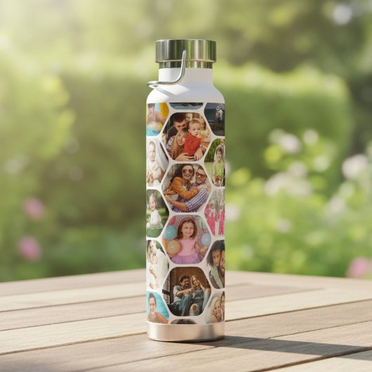 Multi Foto Collage Einfaches modernes Hexagon-Must Trinkflasche