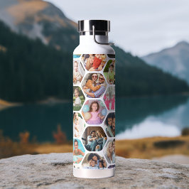 Multi Foto Collage Einfaches modernes Hexagon-Must Trinkflasche