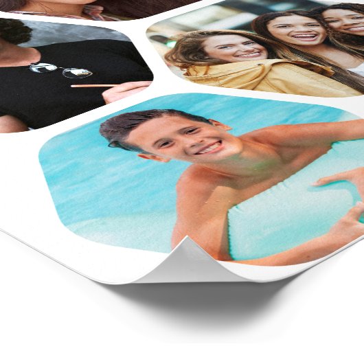 Multi-Foto Collage Erinnerungen Einfach Moderner P Poster (Ecke)
