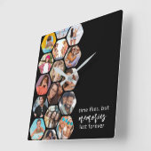Multi-Foto Collage Erinnerungen Einfach Moderner P Quadratische Wanduhr (Winkel)