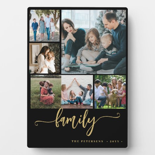 Multi-Foto-Collage-Familienskript - Moderner Sake Fotoplatte (Vorderseite)