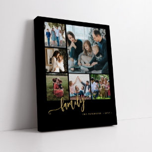 Multi-Foto-Collage-Familienskript - Moderner Sake Künstlicher Leinwanddruck