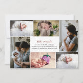 Multi Foto Collage Geburts-Ankündigung Girl Boy Einladung (Vorderseite)