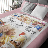 Multi Foto Collage Hugs & Kisses Family Fleecedecke