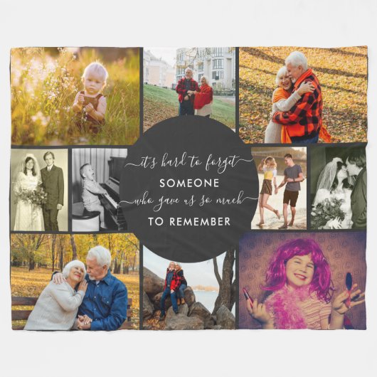 Multi Foto Collage Jemand zu erinnern Schwarz Fleecedecke (Vorderseite (Horizontal))