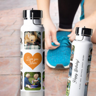Multi-Foto-Collage Liebe, die Sie Mama personalisi Trinkflasche