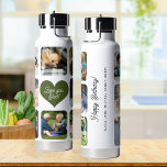 Multi-Foto Collage Liebe, die Sie personalisiert Trinkflasche<br><div class="desc">Fügen Sie 8 Fotos hinzu und erstellen Sie eine niedliche Wasserflasche mit einem angesagten grünen Herz und einem schicken Skript für Ihren Vater. Einfach mit Ihren benutzerdefinierten quadratischen Bildern, Texten und Signaturen personalisieren. Es kann ein nettes, nachdenkliches Geschenk für den Vatertag, seinen Geburtstag, Familienjubiläum, Weihnachten oder jede andere Gelegenheit sein....</div>