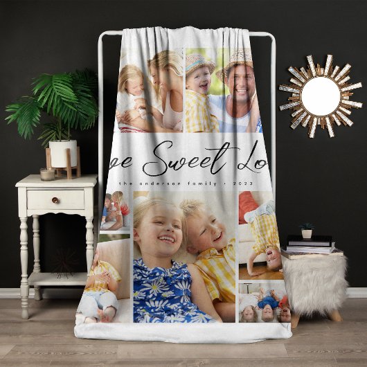Multi Foto Collage Liebe Sweet Liebe Family Fleecedecke
