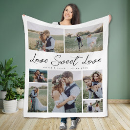 Multi Foto Collage Liebe Sweet Liebe Neu verheirat Fleecedecke
