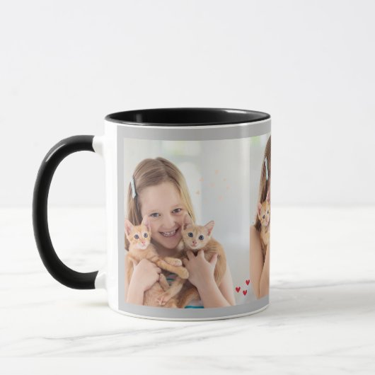 Multi Foto Collage Moderne Personalisierte Katze Tasse (Links)