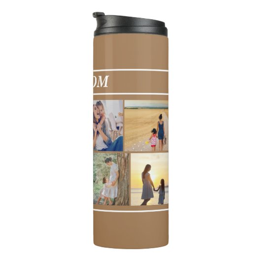 Multi Foto Collage Moderne Personalisierte Mutter Thermosbecher (Nach rechts gedreht)