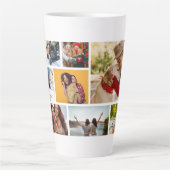 Multi-Foto-Collage Moderne Personalisierte Name Milchtasse (Vorderseite)
