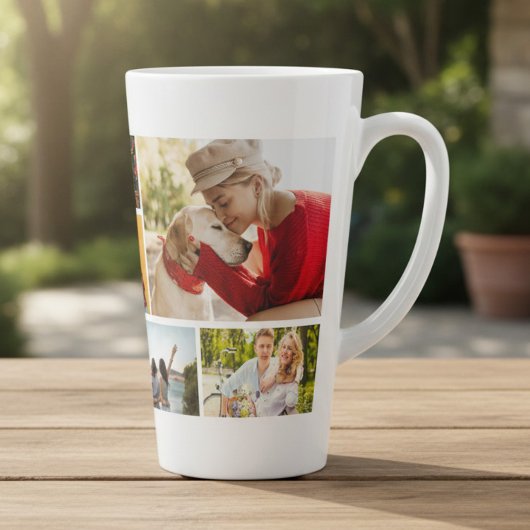Multi-Foto-Collage Moderne Personalisierte Name Milchtasse