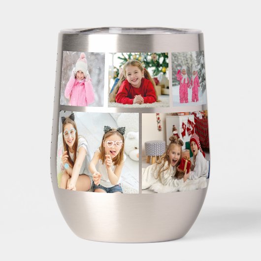 Multi-Foto Collage Moderner Personalisierter Name (Rückseite)