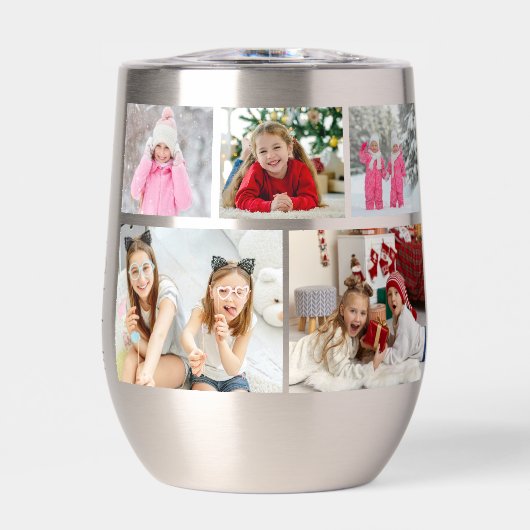 Multi-Foto Collage Moderner Personalisierter Name (Vorderseite)