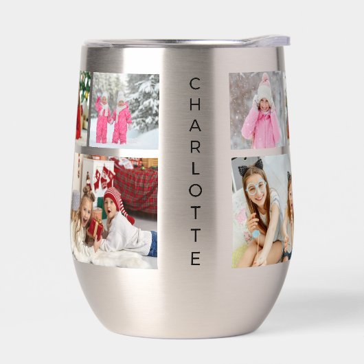 Multi-Foto Collage Moderner Personalisierter Name (Links)