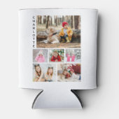 Multi-Foto Collage Moderner Personalisierter Name Dosenkühler (Vorderseite)