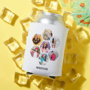 Multi-Foto Collage Moderner Personalisierter Name Dosenkühler