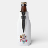 Multi-Foto Collage Moderner Personalisierter Name Flaschenkühler (Flasche Rückseite)