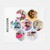 Multi-Foto Collage Moderner Personalisierter Name Fleecedecke (Vorderseite (Horizontal))