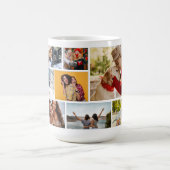 Multi-Foto Collage Moderner Personalisierter Name Kaffeetasse (Mittel)