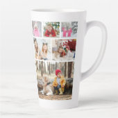 Multi-Foto Collage Moderner Personalisierter Name Milchtasse (Rechts)