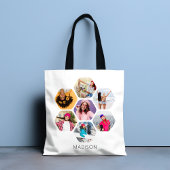 Multi-Foto Collage Moderner Personalisierter Name Tasche