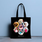Multi-Foto Collage Moderner Personalisierter Name Tasche