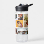 Multi-Foto Collage Moderner Personalisierter Name Trinkflasche (Links)