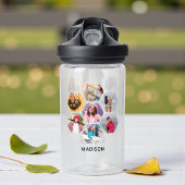 Multi-Foto Collage Moderner Personalisierter Name Trinkflasche