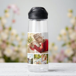 Multi-Foto Collage Moderner Personalisierter Name Trinkflasche
