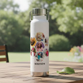 Multi-Foto Collage Moderner Personalisierter Name Trinkflasche