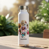 Multi-Foto Collage Moderner Personalisierter Name Trinkflasche