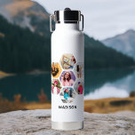 Multi-Foto Collage Moderner Personalisierter Name Trinkflasche<br><div class="desc">Multi Foto Collage Moderner Personalisierter Name Insulated Water Flasche bietet eine Foto Collage Ihrer Lieblings-Fotos in einer Hexagon-Form. Personalisiert mit Ihrem Namen in modernem schwarzen Skript. Perfekt zum Geburtstag, Weihnachten, Muttertag, Vatertag, Großeltern, Bruder, Schwester, bester Freund und vieles mehr. FOTO TIPP: Zentrieren Sie Ihre Fotos vor dem Hochladen nach Zazzle....</div>