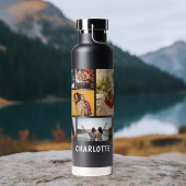 Multi-Foto Collage Moderner Personalisierter Name Trinkflasche