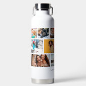 Multi-Foto Collage Moderner Personalisierter Name Trinkflasche (Vorderseite)