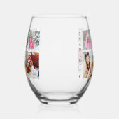 Multi-Foto Collage Moderner Personalisierter Name Weinglas Ohne Stiel (Links)