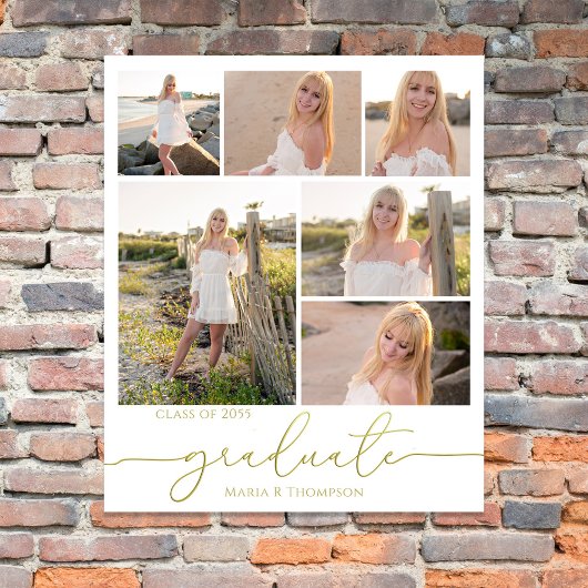 Multi Foto Collage Modernes Abschluss Script Poster