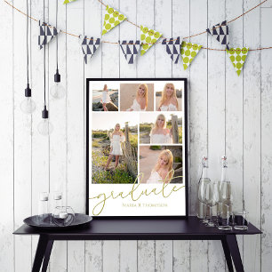 Multi Foto Collage Modernes Abschluss Script Poster