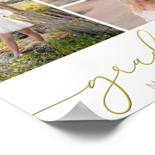 Multi Foto Collage Modernes Abschluss Script Poster (Ecke)