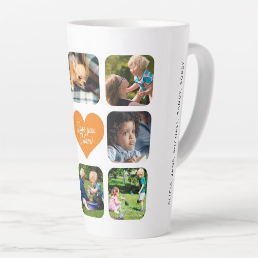 Multi-Foto-Collage personalisierte Liebe Sie Mama Milchtasse (Rechte Ecke)