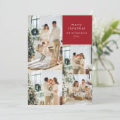 Multi Foto Collage Red Baubles Retro Weihnachten (Stehend Vorderseite)