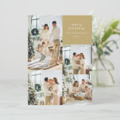 Multi Foto Collage Retro Black Gold Weihnachten (Stehend Vorderseite)