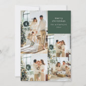 Multi Foto Collage Retro Green Floral Weihnachten (Vorderseite)