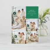 Multi Foto Collage Retro Green Muster Weihnachten (Stehend Vorderseite)
