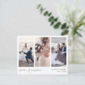 Multi Foto Collage Wedding Vielen Dank Postkarte (Stehend Vorderseite)