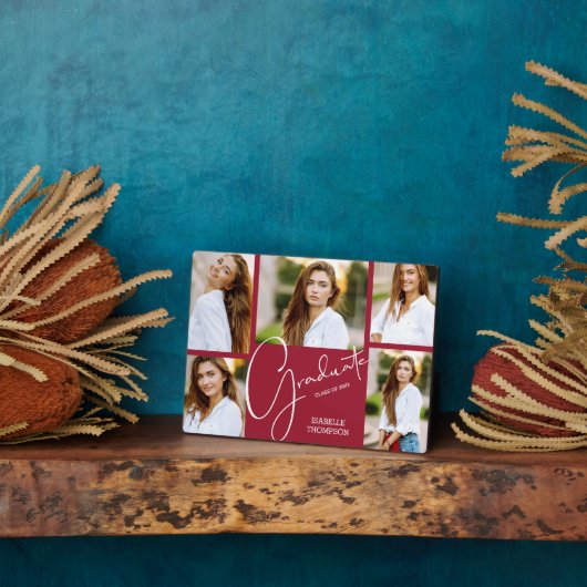 Multi-Foto Crimson Abschluss Keepake Fotoplatte (Seite)